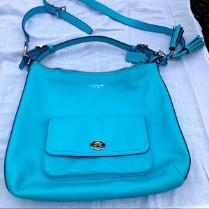 Turquoise blue coach purse
